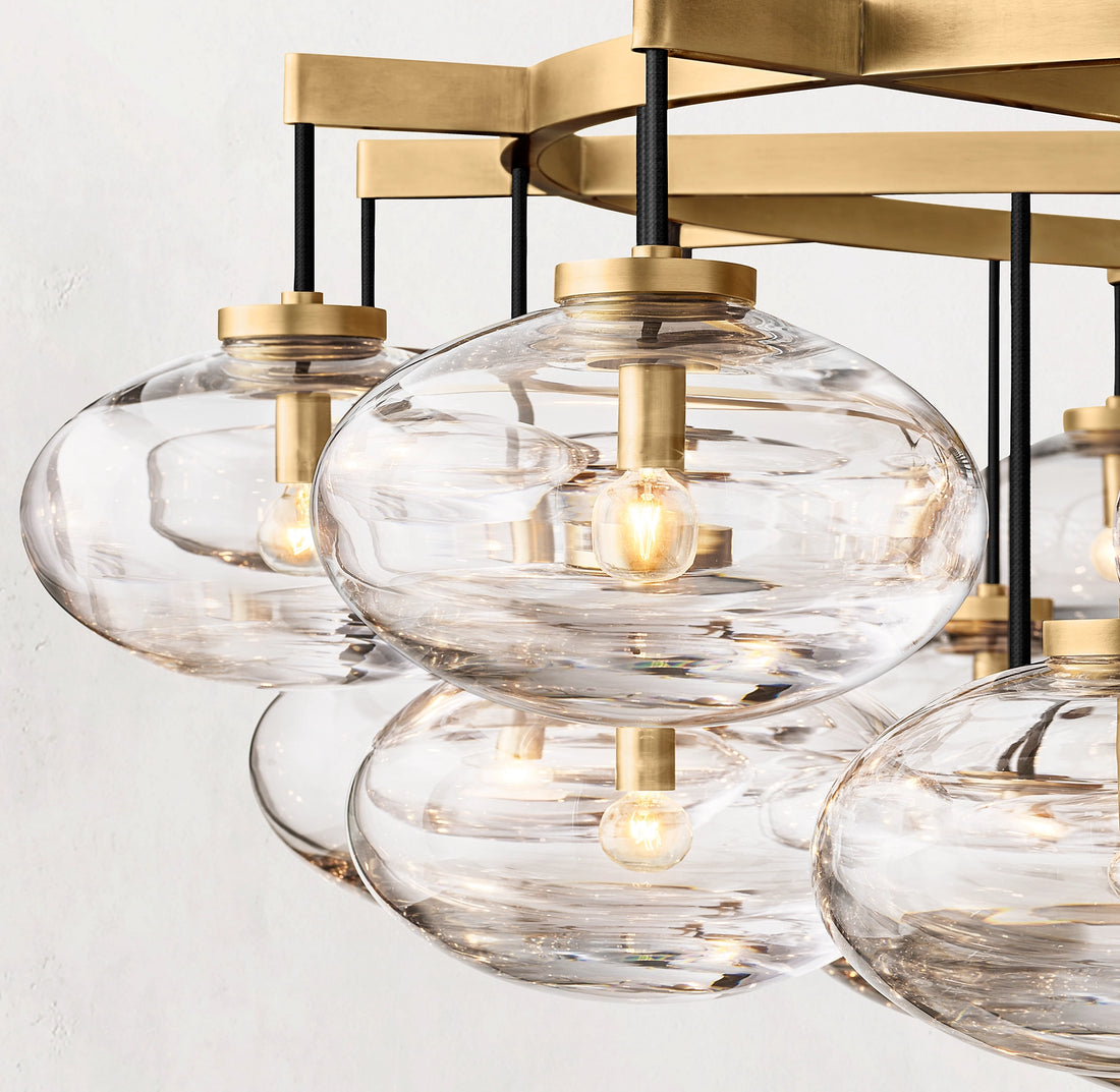 Cabrette Clear Glass Round Chandelier 60"