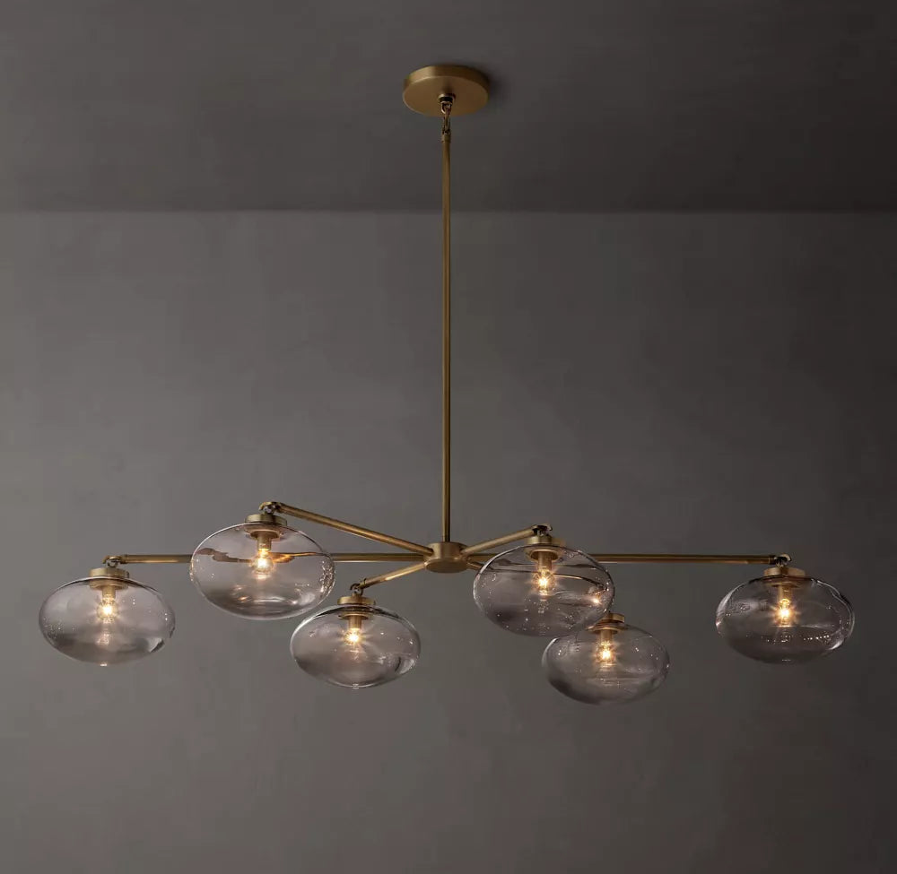 Cabrette Clear Glass Mobile Linear Chandelier 60'' 72''