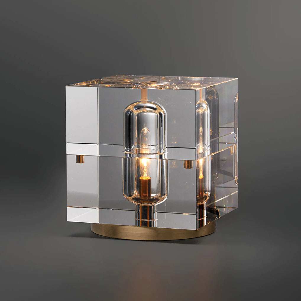 Glaxy Modern Square Crystal Table Lamp 6.6″H