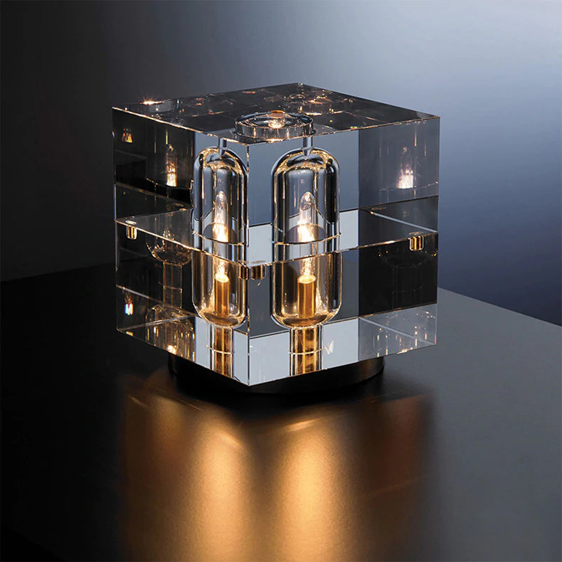 Glaxy Modern Square Crystal Table Lamp 6.6″H