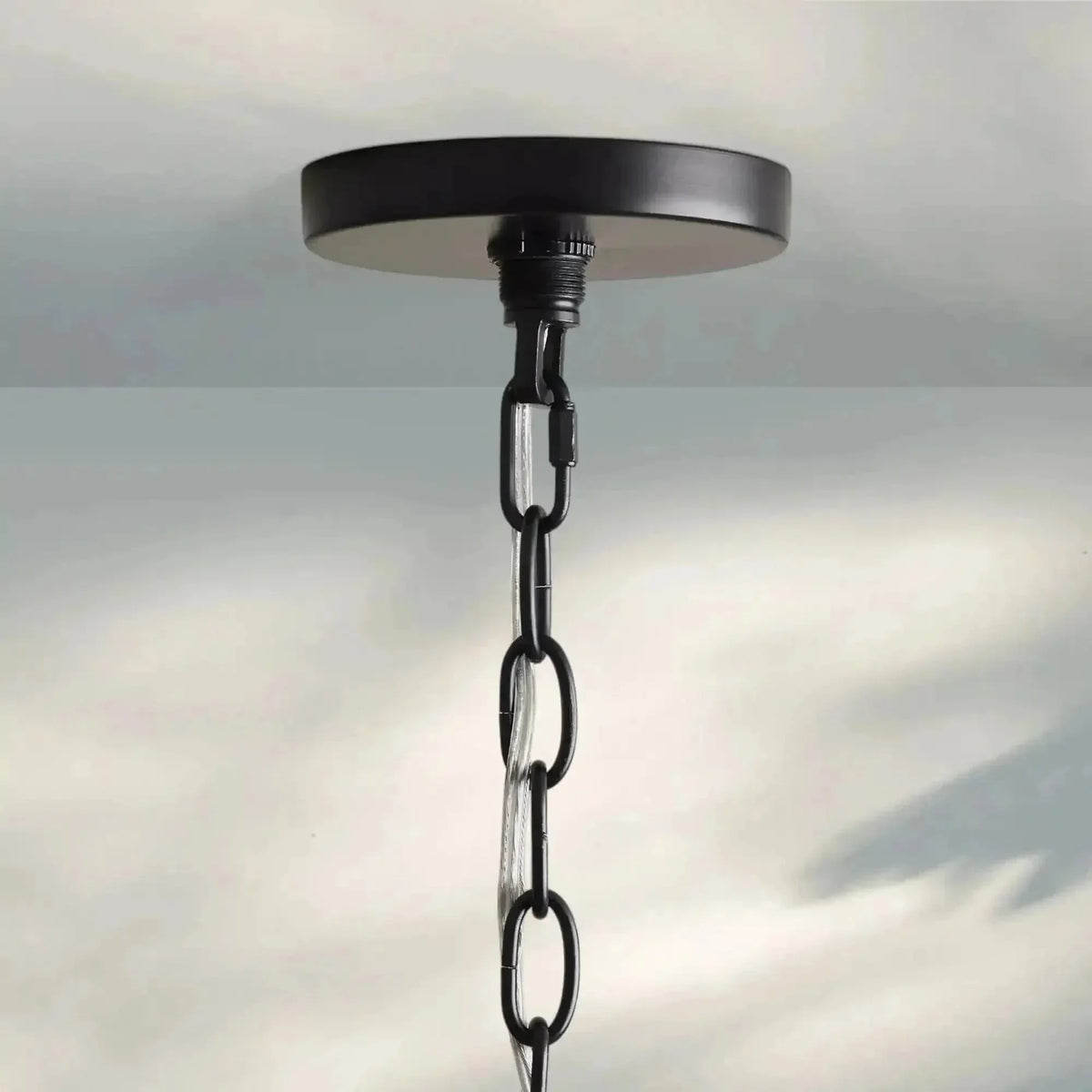 Rosalind Rattan Chandelier in Black