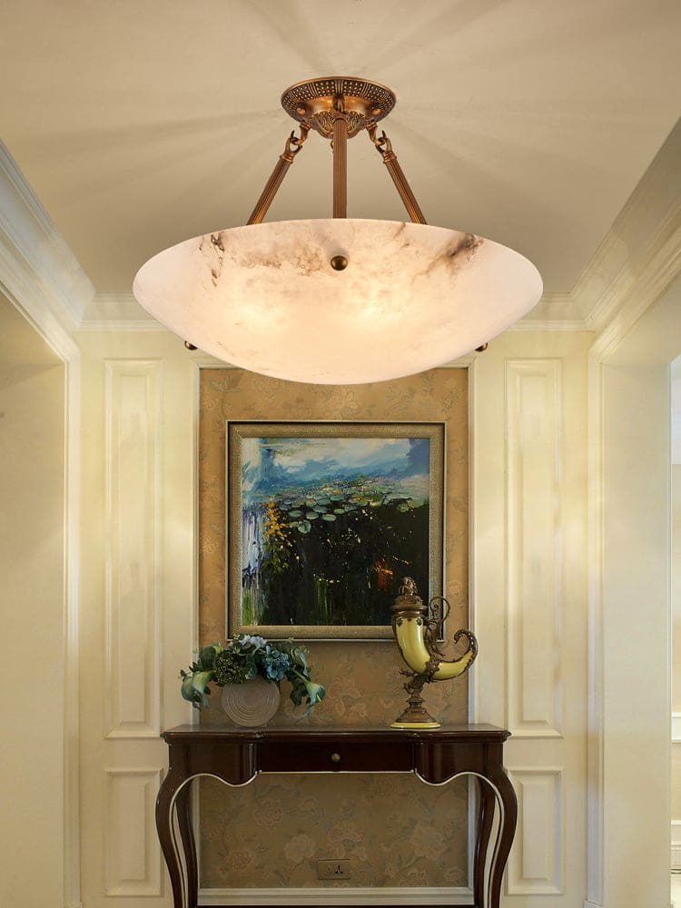 Vintage Round Alabaster Ceiling Lamps - Oasislives