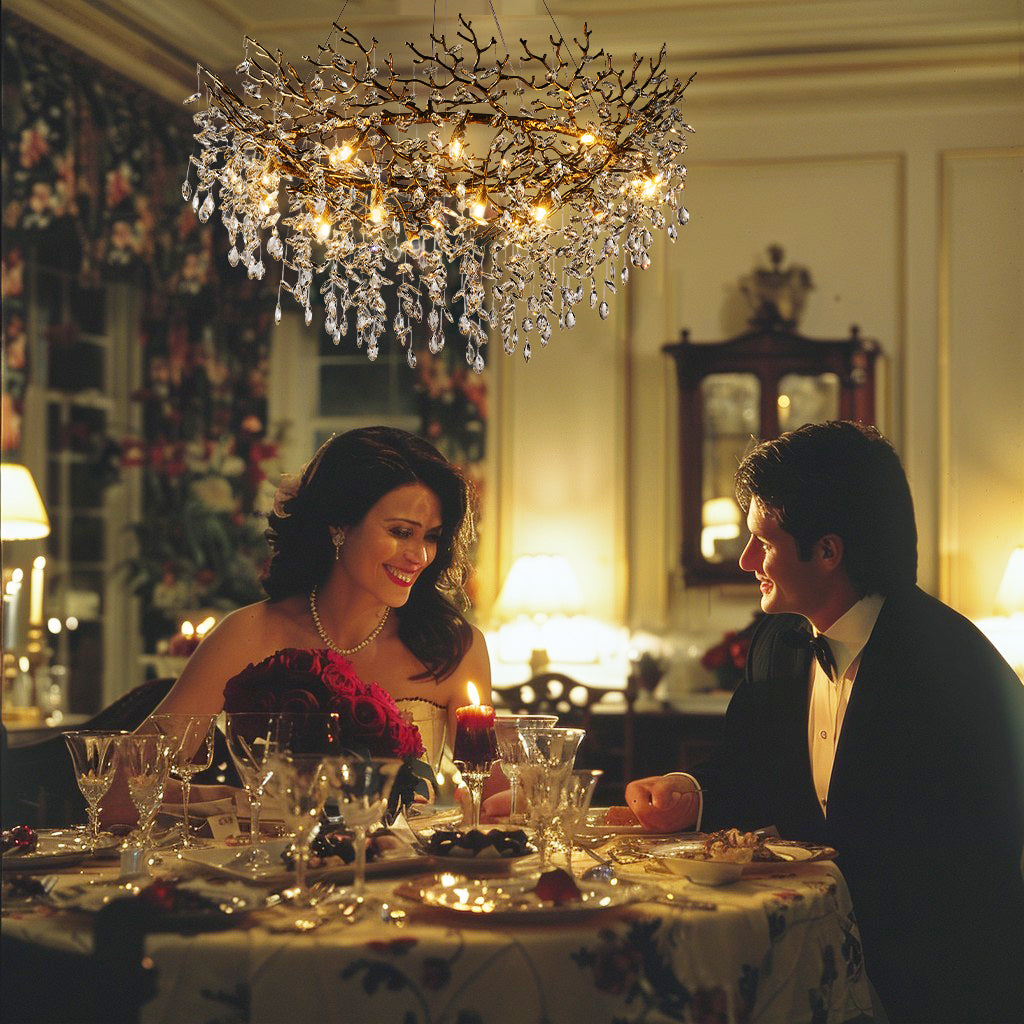 Solara Round Tree Branch Chandelier 48"