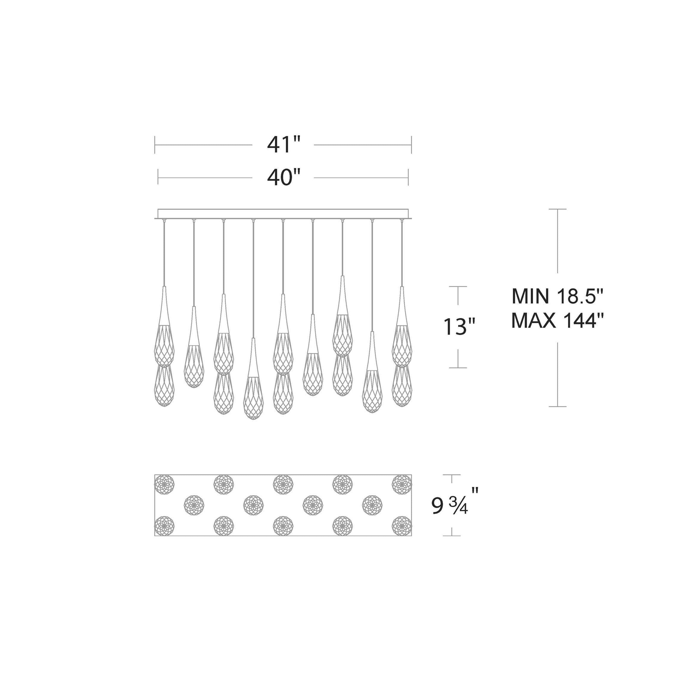 Hibiscus Linear LED Multi Pendant Light