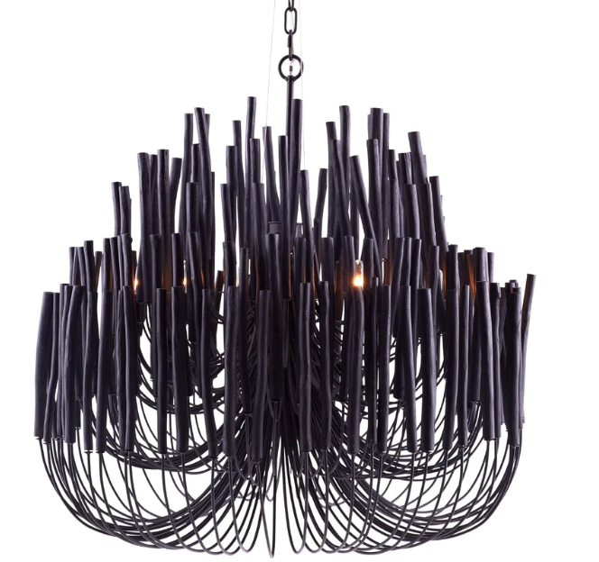 Forest Island Wide Wood Chandelier 21" 36"