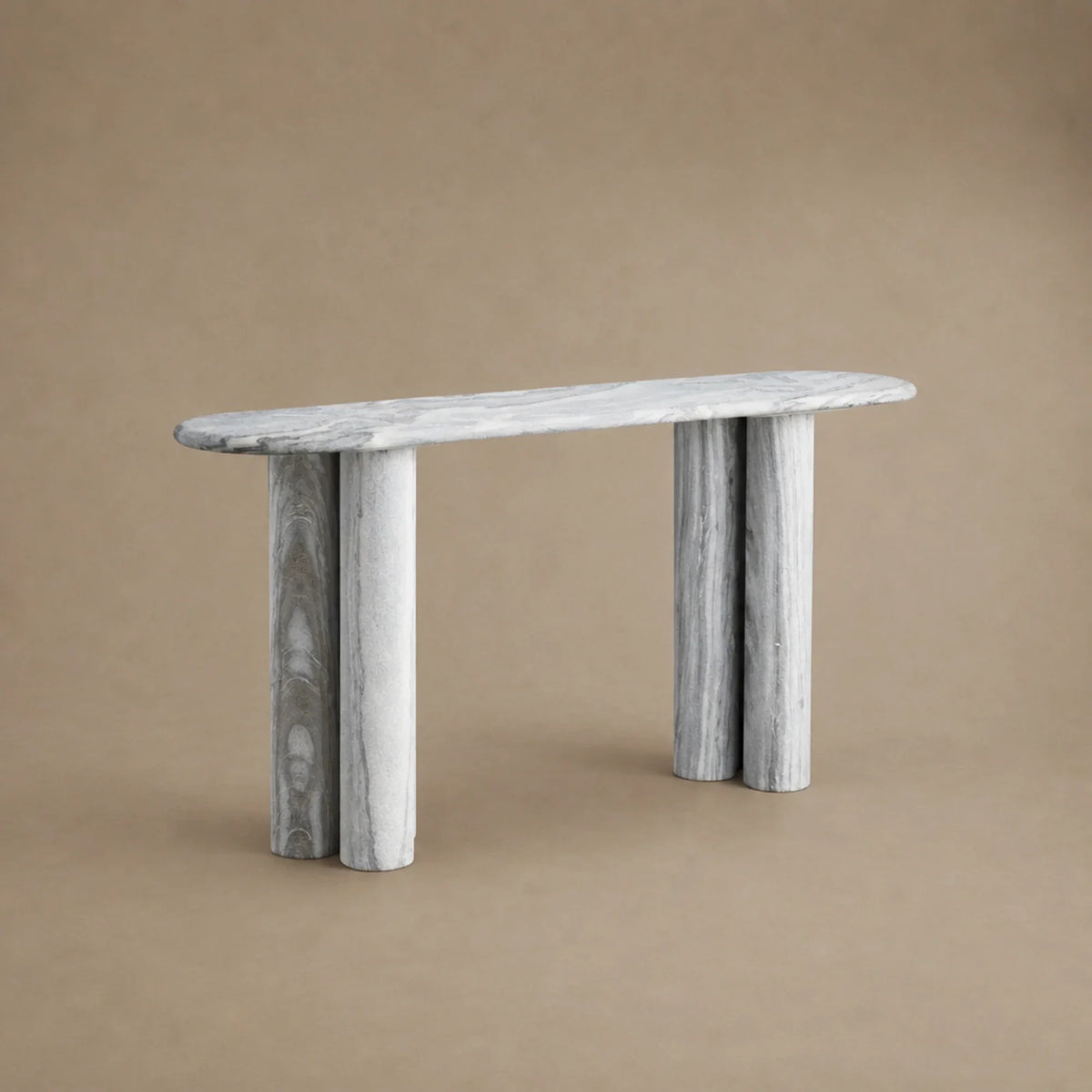 Serafin Grey Dolomite Natural Stone Console Table