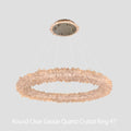 24-47 Inch Round Clear Geode Quartz Crystal Ring Pendant Light Modern Chandelier for Living Room