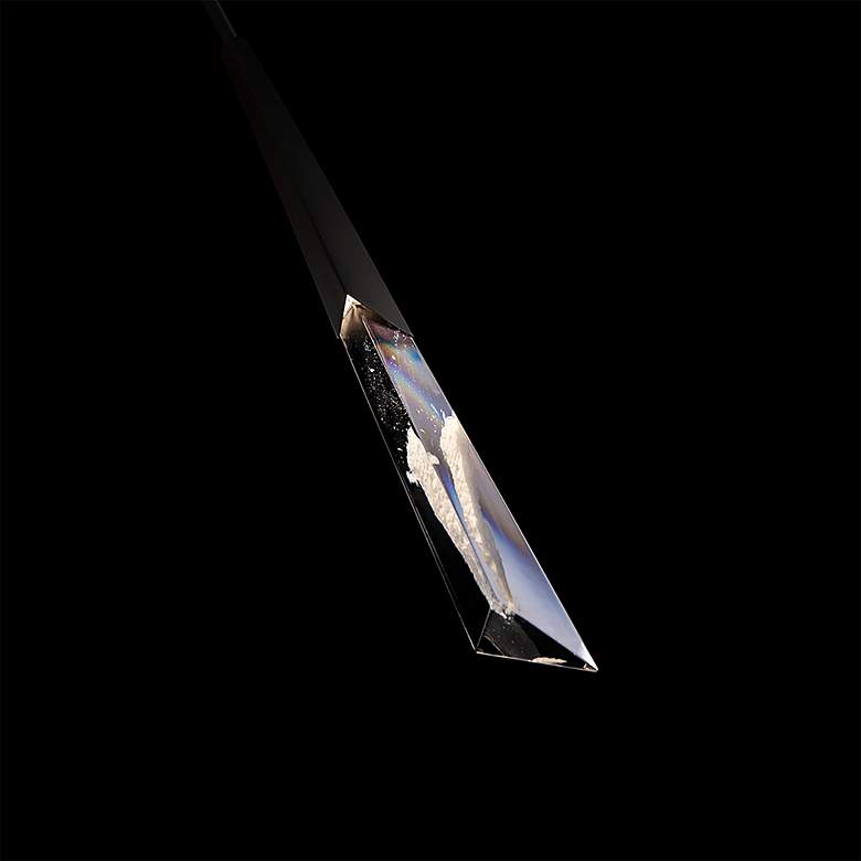 Solitude 18.5"H x 6.5"W 1-Light Crystal Mini-Pendant in Antique N