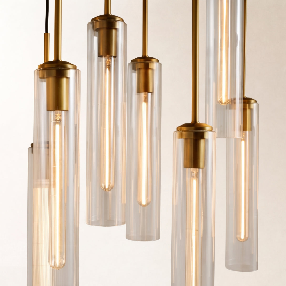 Verina Linear Fluted Glass Chandelier