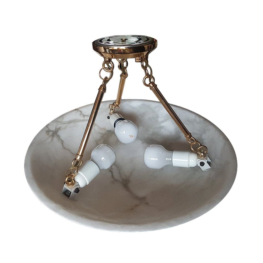 Vintage Round Alabaster Ceiling Lamps - Oasislives