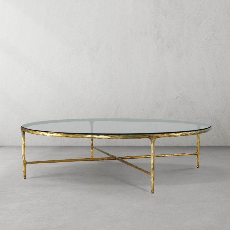 Thaddeus Glass Round Coffee Table 36" 55"