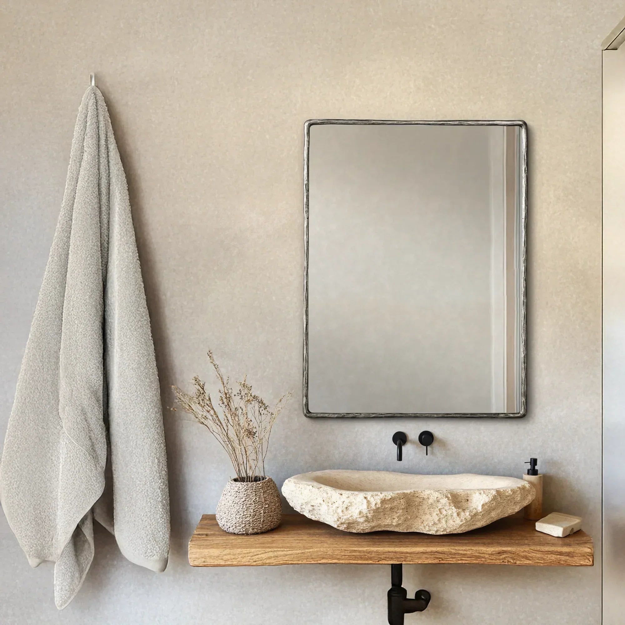 Hand-Forged Metal Mirror