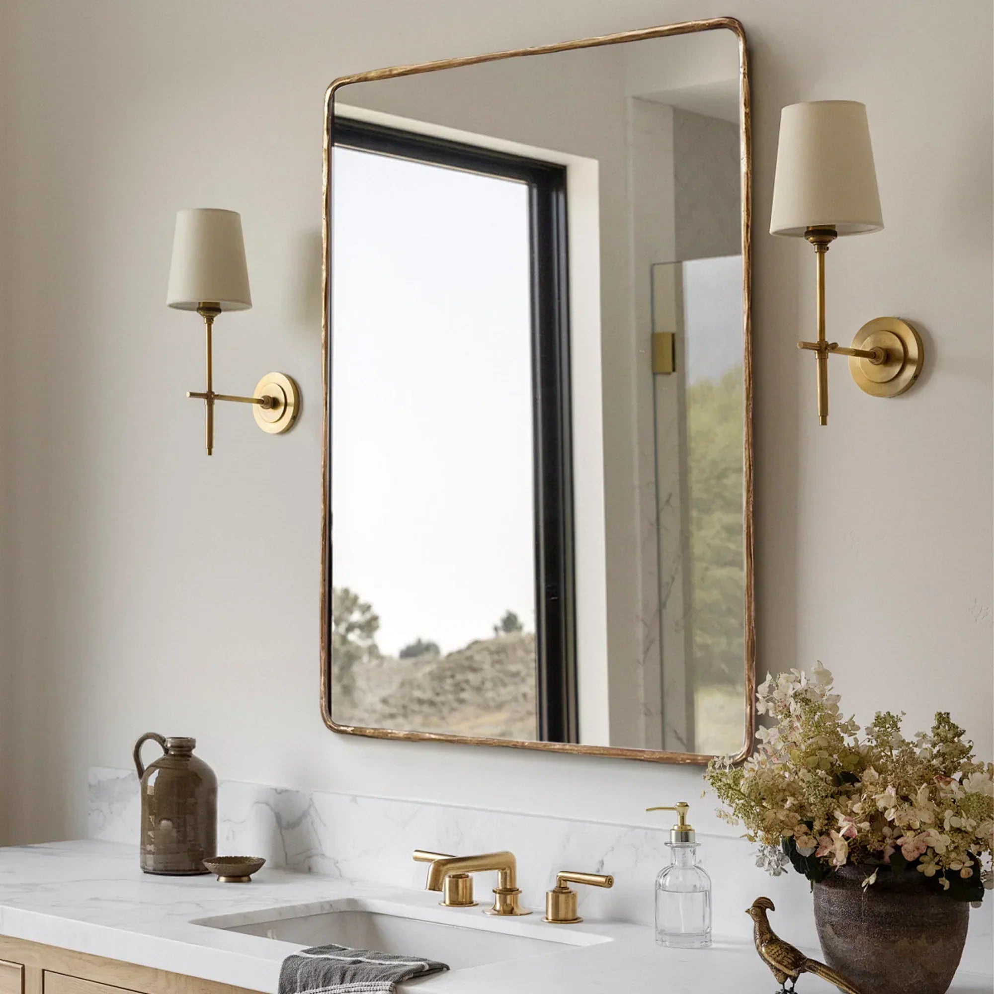 Hand-Forged Metal Mirror