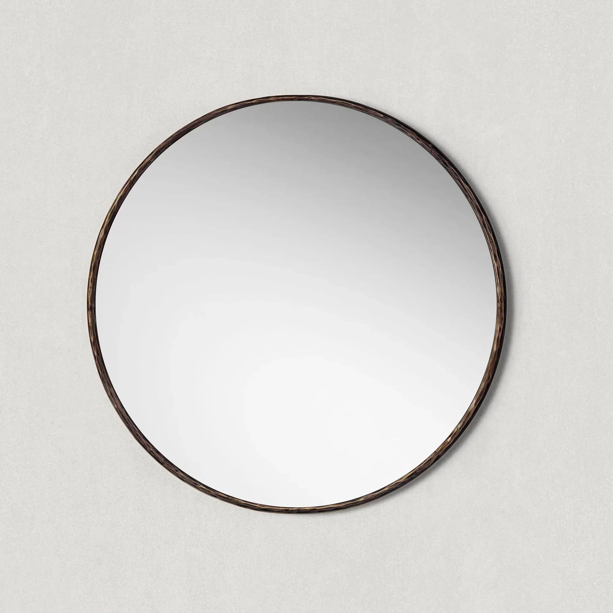 Hand-Forged Metal Round Mirror