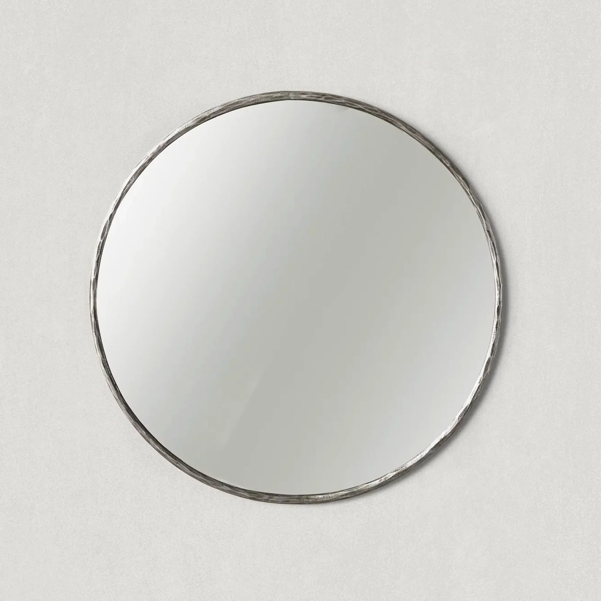 Hand-Forged Metal Round Mirror