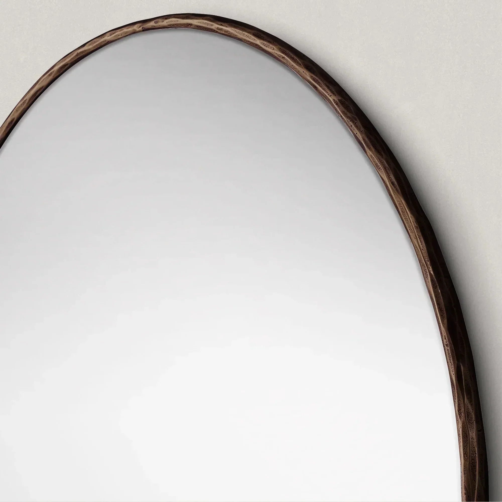 Hand-Forged Metal Round Mirror