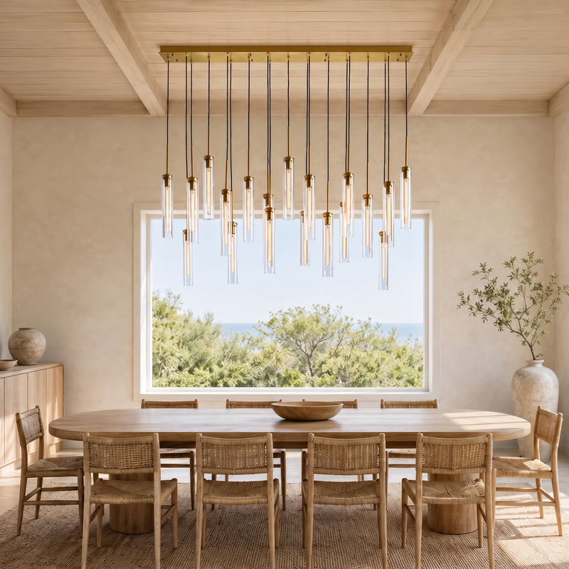 Verina Linear Fluted Glass Chandelier
